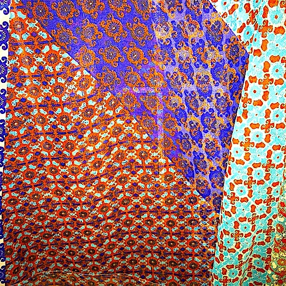 Casual Studio Light Airy Chiffon Earth & Jewel Colors Versatile Tunic M Travels - Picture 5 of 7